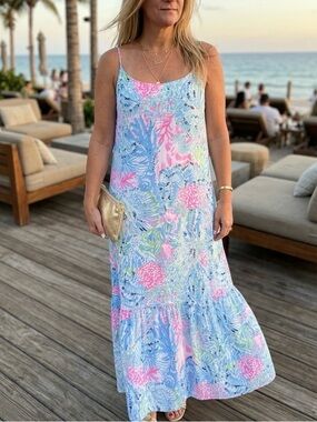 Lilly Pulitzer Winni Midi Dress in Sink or Swim print. Size M